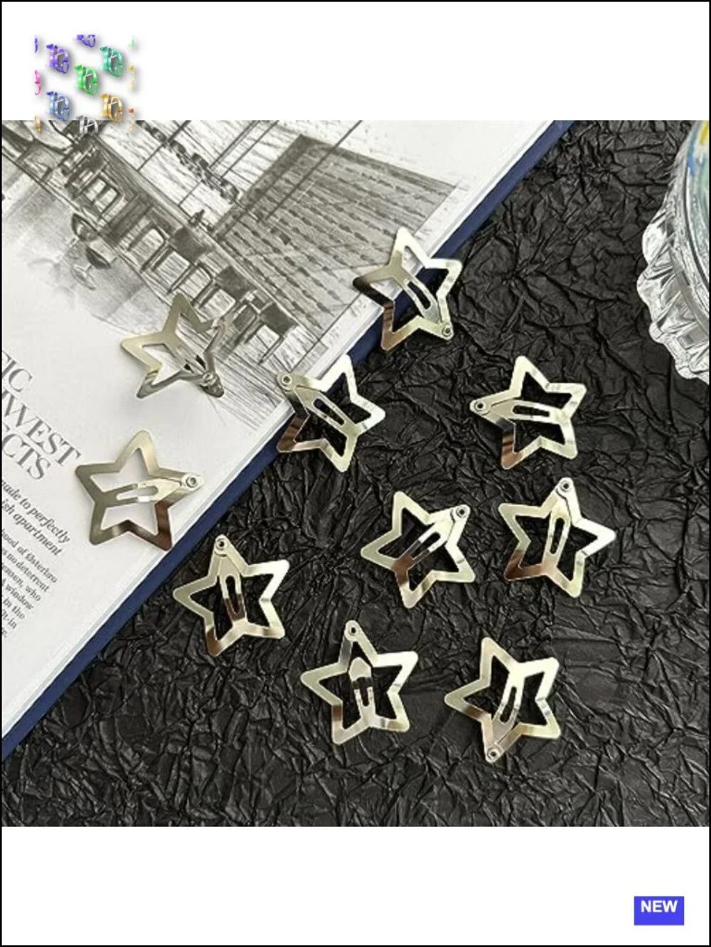 Y2K Star Hair Clips 15 Pack Metal Snap Barrettes Non Slip Hair Accessories